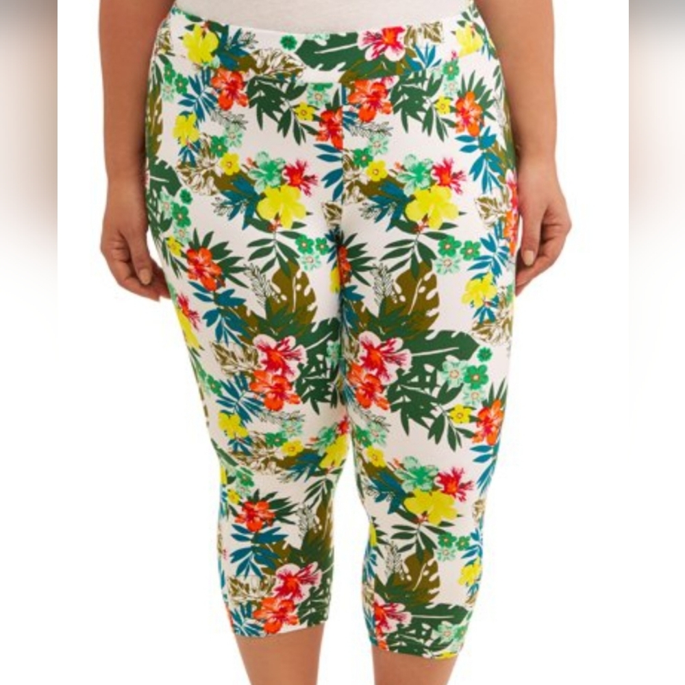 Terra & Sky tropical floral leggings